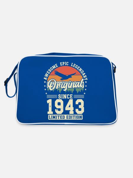 1943: Zeitlos Legendär - Retro Tasche - Blau/Weiß - Hinten