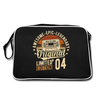 Elegant 2004 Vintage Birthday Shir - Retro Bag - black/white - Back