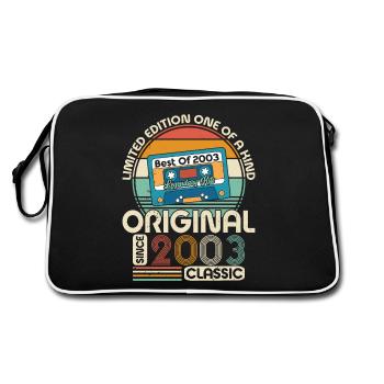 Vintage 20. Geburtstag Retro Style 2003 - Retro Tasche - Schwarz/Weiß - Hinten