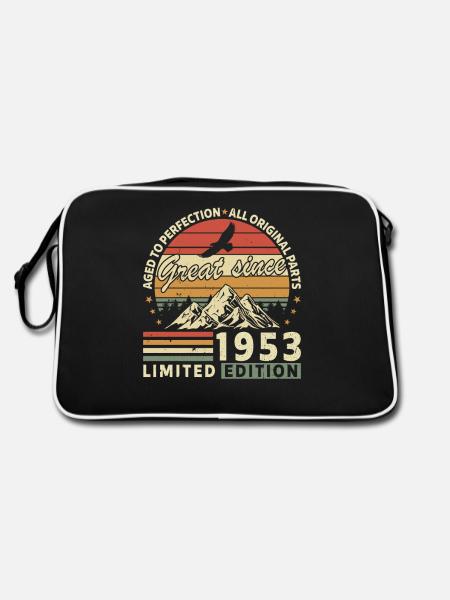 70. Geburtstag Vintage Retro 1953 Geschenkidee - Retro Tasche - Schwarz/Weiß - Hinten