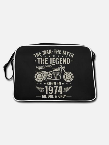 1974 Vintage homme mythe légende moto - Sac Retro - noir/blanc