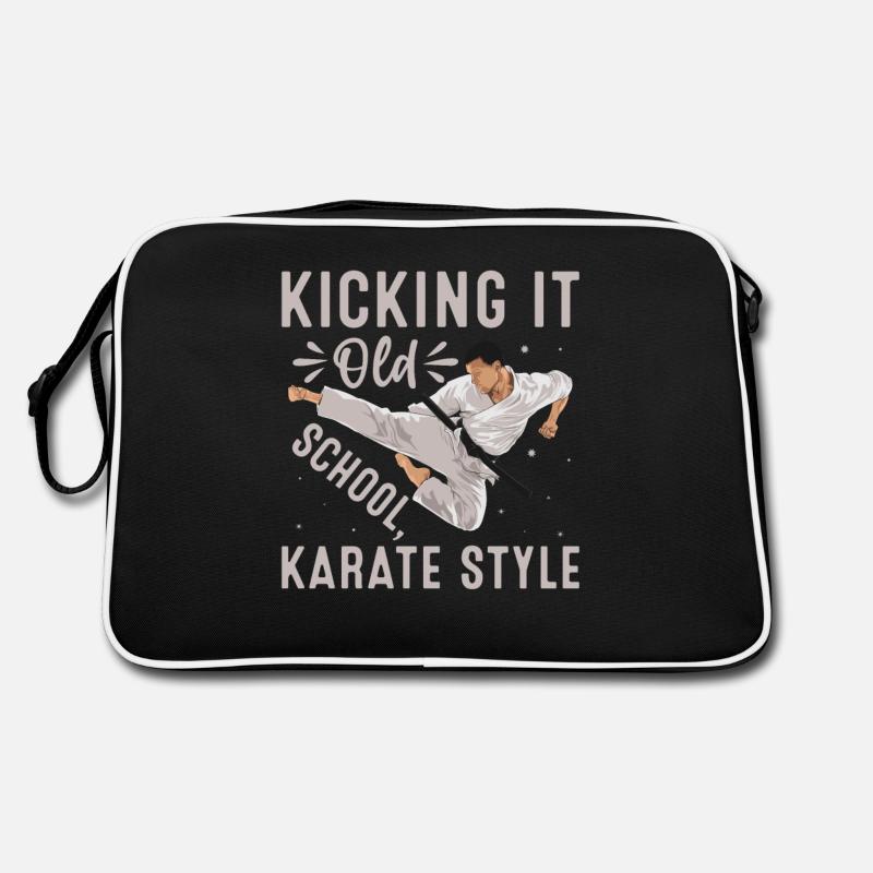 Kicking it old school Karate Style - Retro Bag - black/white