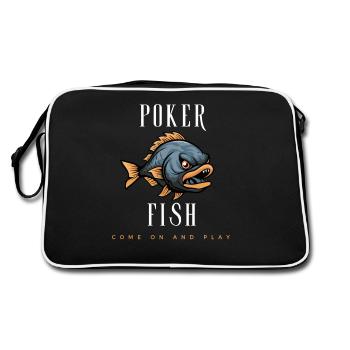 POKER-Poker fish - Come on and play poker articles - Retro Bag - black/white - Back