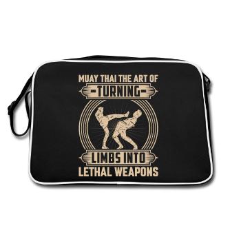 Muay Thai the art of turning limbs into lethal - Retro Bag - black/white - Back