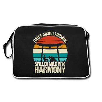 Dad's Aikido turning spilled milk into harmony - Retro Bag - black/white - Back