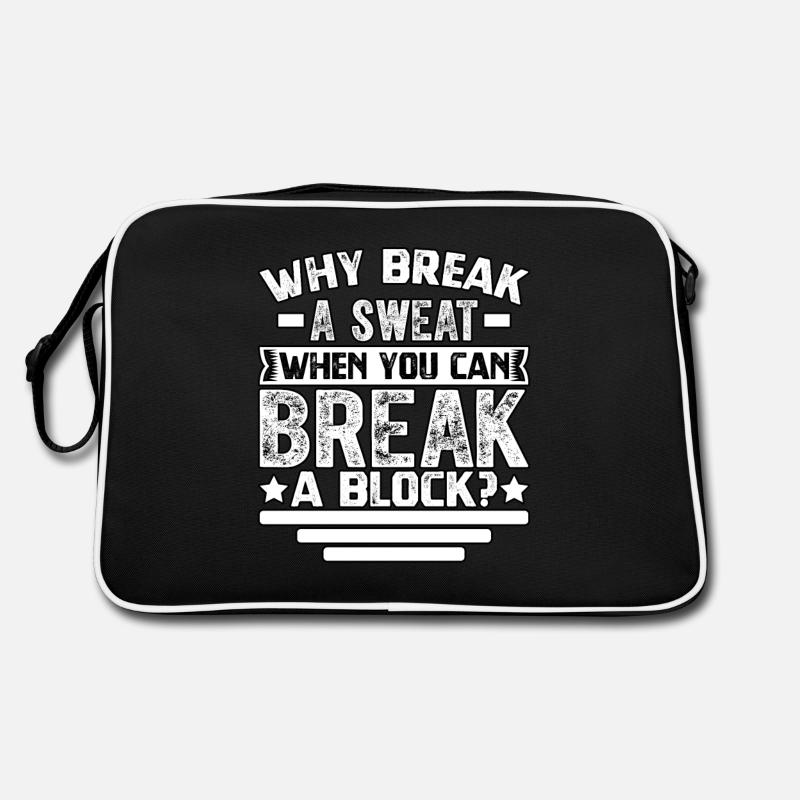 Warum ins Schwitzen kommen, wenn man einen Block zerbrechen kann? Retro Tasche