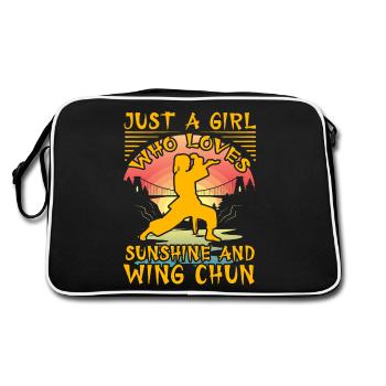 juste une fille qui aime le soleil et le Wing Chun - Sac Retro - noir/blanc - Dos