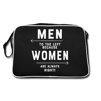 Les hommes à gauche parce que les femmes ont toujours raison - Sac Retro - noir/blanc - Dos