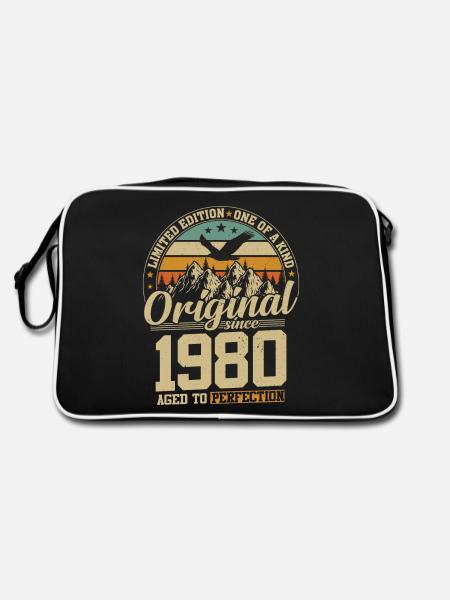cadeau d'anniversaire 44 ans 1980 édition limitée - Sac Retro - noir/blanc - Dos