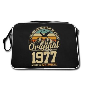 47 Year 1977 Birthday Gift Limited Edition - Retro Bag - black/white - Back