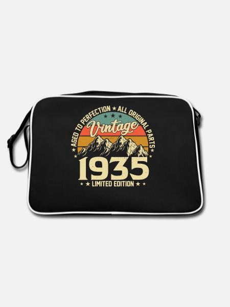 Aged to Perfection 1935 89th Birthday Vintage - Retro Bag - black/white - Back
