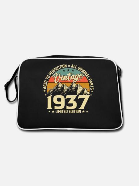 Aged to Perfection 1937 87th Birthday Vintage - Retro Bag - black/white - Back