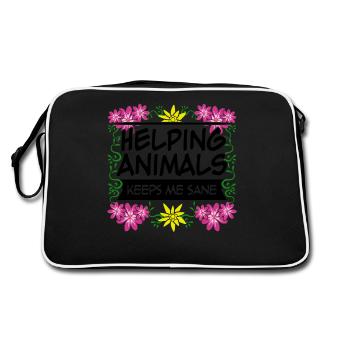 Veterinary Assistant Flower Veterinarian - Retro Bag - black/white - Back