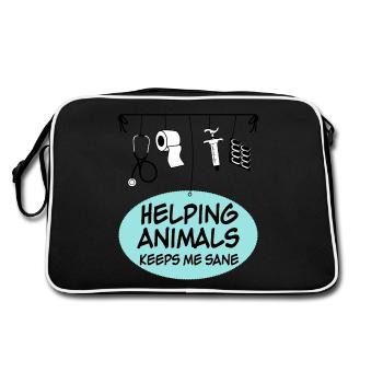 Veterinarian Veterinary Assistant - Retro Bag - black/white - Back