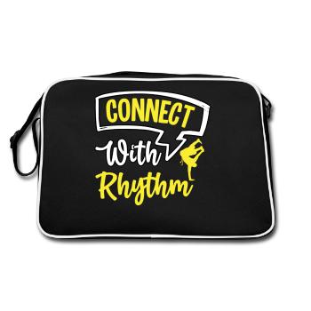 Verbinden Sie sich mit Rhythmus - Retro Tasche - Schwarz/Weiß - Hinten