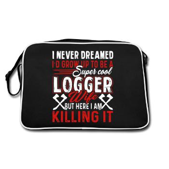 I'd Grow Up To Be A Super Cool Logger - Retro Bag - black/white - Back