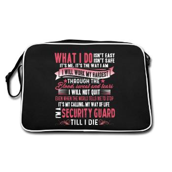 I'm A Security Guard Till I Die - Retro Bag - black/white - Back