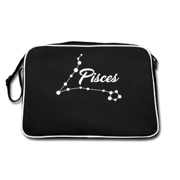 Funny Pisces Sign Of Zodiac Horoscope - Retro Bag - black/white - Back