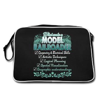 What Make A Model Railroader - Retro Bag - black/white - Back