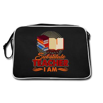 Substitute Teacher Here I Am - Retro Bag - black/white - Back