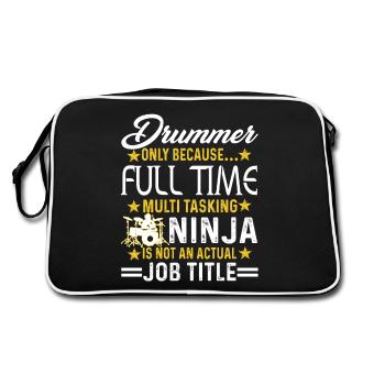 Drummer Is Not An Actual Job Title - Retro Bag - black/white - Back