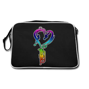 Trumpet Rainbow Colorful - Retro Bag - black/white - Back