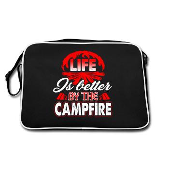 Camping Life Is Better By The Campfire - Retro Bag - black/white - Back