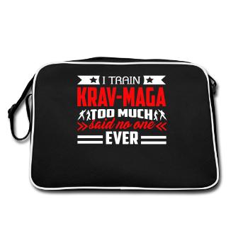 I Train Krav Maga Too Much - Retro Bag - black/white - Back