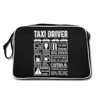 Taxi Driver Caution - Retro Bag - black/white - Back