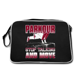 Parkour Stop Talking And Move - Retro Bag - black/white - Back