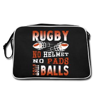 Rugby No Helmet No Pads Just Balls - Retro Bag - black/white - Back