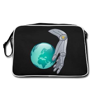 Space: Alien reaches for world domination - Retro Bag - black/white - Back