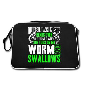 Fishing I Like It When She Bends Over - Retro Bag - black/white - Back