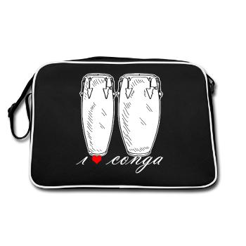 I Love Conga - Retro Bag - black/white - Back