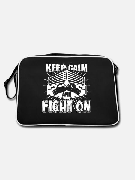 Kickboxing Keep Calm And Fight On - Retro Bag - black/white - Back