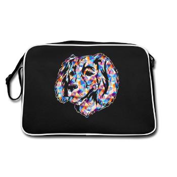 Boykin Spaniel Dog Geometric - Retro Bag - black/white - Back