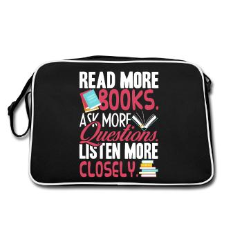 Book Read More Books - Retro Bag - black/white - Back
