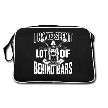 Motorcycle Spend Time Behind Bars Motorcycle - Retro Bag - black/white - Back