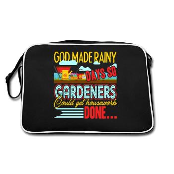 Gardening God Made Rainy Days - Retro Bag - black/white - Back