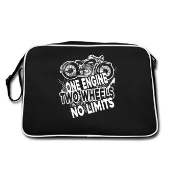 Motorcycle Two Wheels No Limits - Retro Bag - black/white - Back