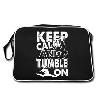 Gymnast Keep Calm And Tumble On - Retro Bag - black/white - Back