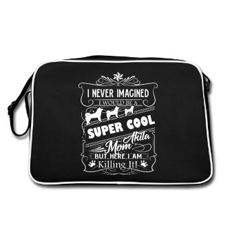 Akita Mom - Retro Bag - black/white - Back