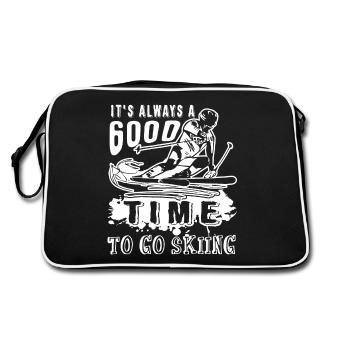 Always A Good Time To Go Skiing - Retro Bag - black/white - Back
