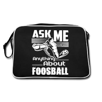 Ask Me Anything About Foosball - Retro Bag - black/white - Back
