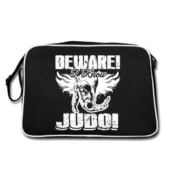 Beware I Know Judo - Retro Bag - black/white - Back