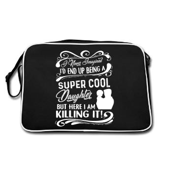 Being A Super Cool Daughter - Retro Bag - black/white - Back