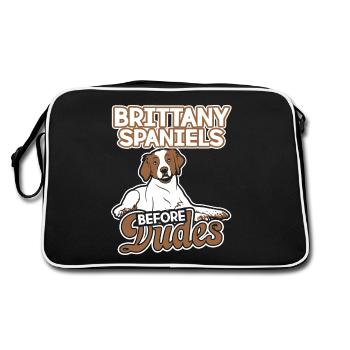 Brittany Spaniel Before Dudes - Retro Bag - black/white - Back
