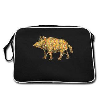 Boar Geometric - Retro Bag - black/white - Back