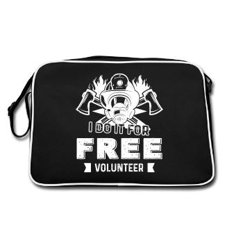 Firefighter Volunteer Firefighter - Retro Bag - black/white - Back