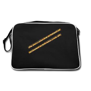Flute Geometric - Retro Bag - black/white - Back